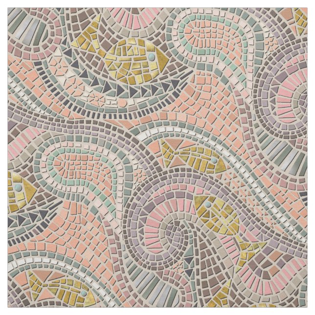 Tissu pastel de poisson en mosaïque (Échantillon)