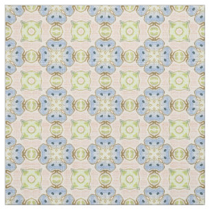 Tissu Pastel Green Pink Blue Cute Nouveau Mosaïque Motif