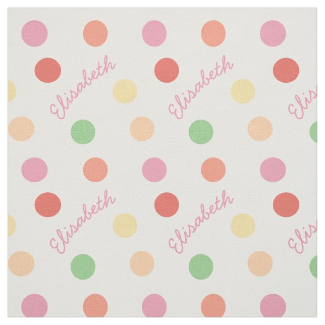 Tissu Pastel nommé fait sur commande de point de polka (Échantillon)