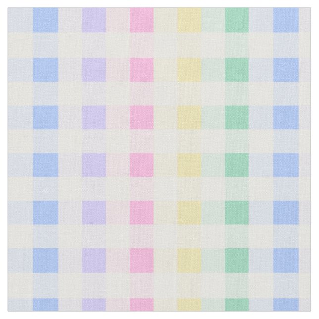 Tissu pastel plaid rainbow retro en vichy (Fermer)