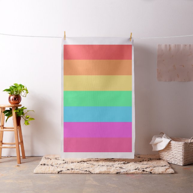 Tissu Pastel Rainbow Color Strips Design (In Situ)