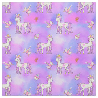 Tissu Pastel Rainbow et Pretty Unicornes
