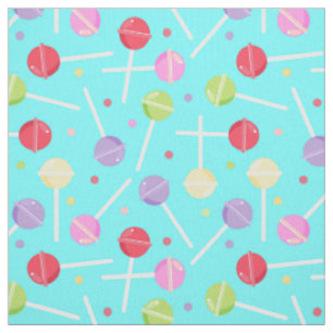 Tissu Pastel Retro Sweet Shop Candy Lollipops Motif