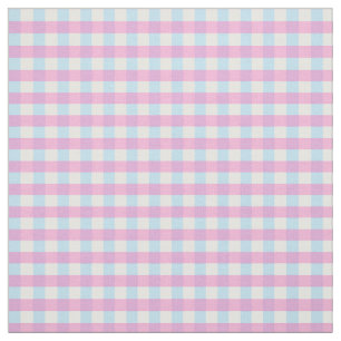Tissu Pastel Rose Bleu En vichy Chèque Plaid
