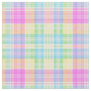Tissu pastels carreaux d'été chic aquarelle