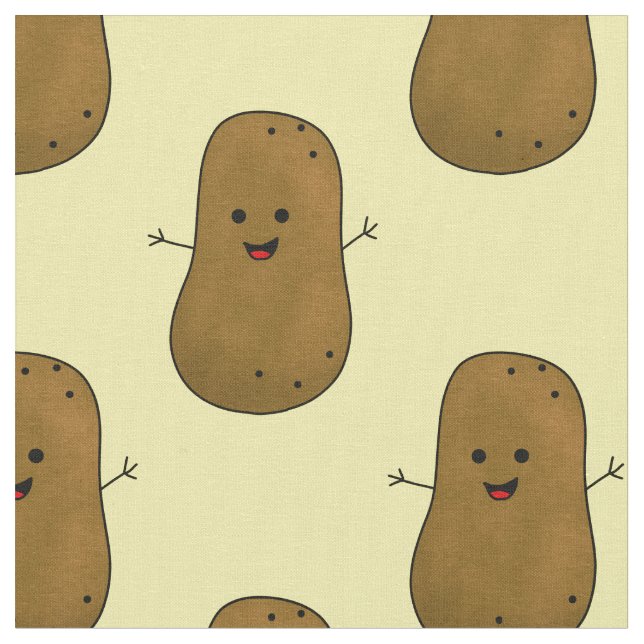 Tissu Patate Douce Heureuse (Fermer)