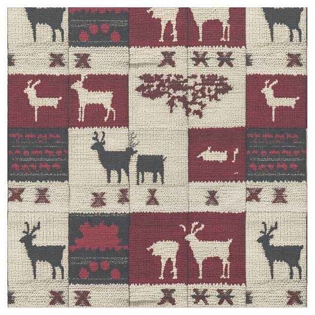 Tissu Patchwork croisé rustique | Folk Holiday Motif (Fermer)