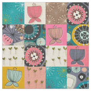 Tissu patchwork de fleurs