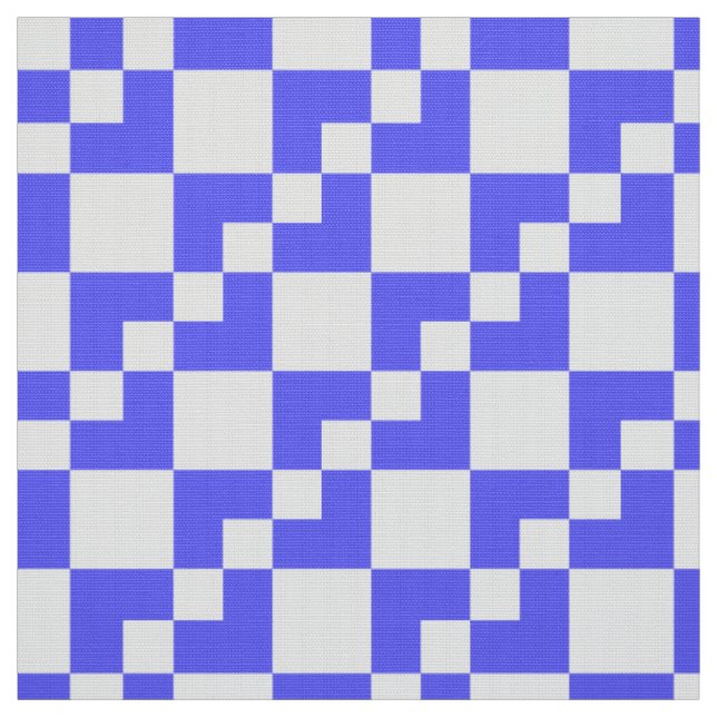 Tissu Patchwork Domino - Electrique Bleu et Blanc (Échantillon)