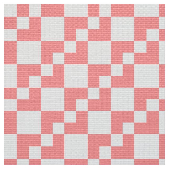 Tissu Patchwork Domino - Tropical rose et blanc (Échantillon)