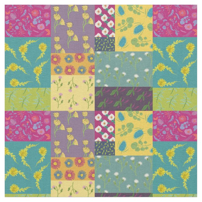 Tissu Patchwork Faux Quilt d'impression Boho Style Maxim (Fermer)