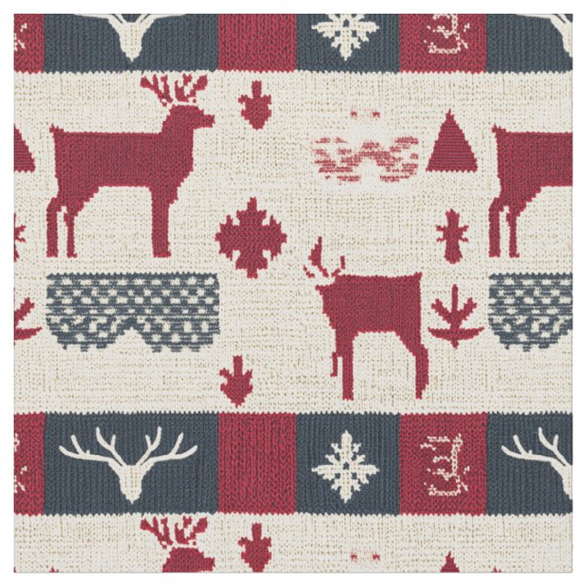 Tissu Patchwork nordique de Noël | Rennes (2) (Fermer)