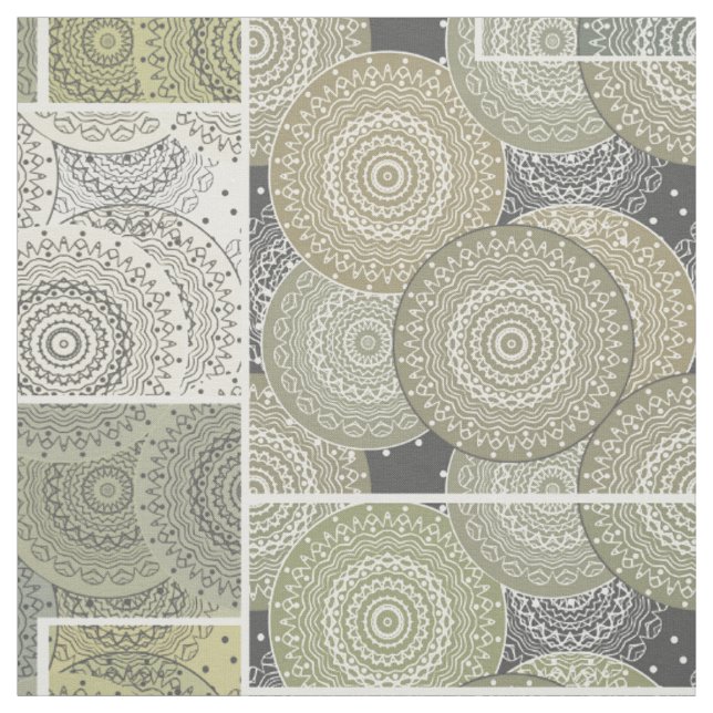 Tissu Patchwork quilt céramique cercles carreaux mandala (Échantillon)
