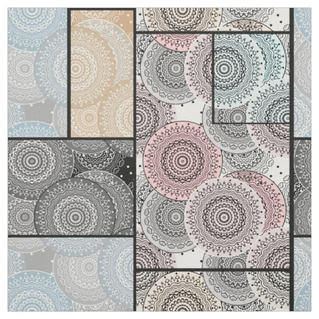 Tissu Patchwork quilt céramique cercles mandala pâte (Échantillon)