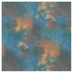 Tissu Patina Cuivre Perdu Turquoise Grunge