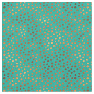 Tissu Patina Polka Point Turquoise Turquoise Cuivre Méta
