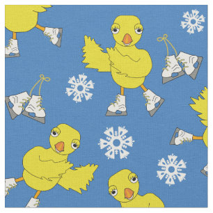 Tissu Patinage sur glace Chick Snowflake Motif