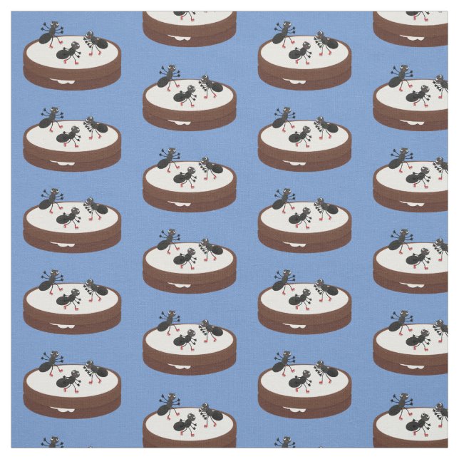 Tissu Patinage sur glace de fourmis joyeuses sur dessin  (Échantillon)