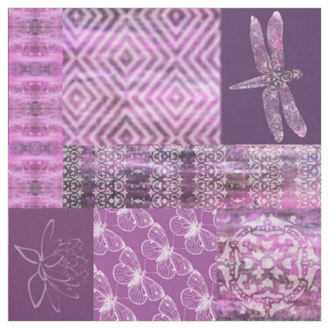 Tissu Patine pourpre : Mosaïque (Échantillon)