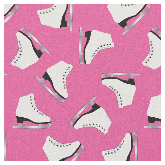 Tissu Patins sur glace Rink rose (Fermer)