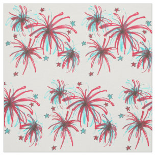 Tissu Patriotique USA Juillet 4 feu d'artifice éclaté