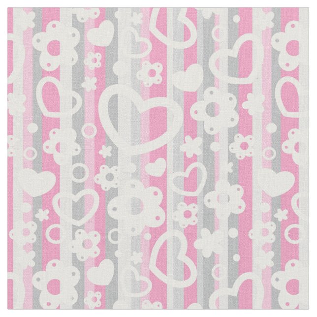 Tissu Pattern with Hearts and Flowers (Fermer)