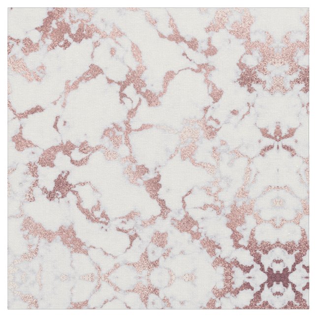 Tissu Patterns de Chic Rose Gold White Marble Stone (Fermer)