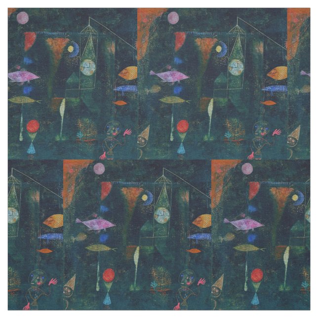 Tissu Paul Klee Fish Magic Peinture Abstraite Art graphi (Échantillon)