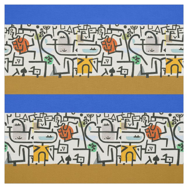 Tissu Paul Klee Rich Harbour Expressionnisme Abstrait (Échantillon)