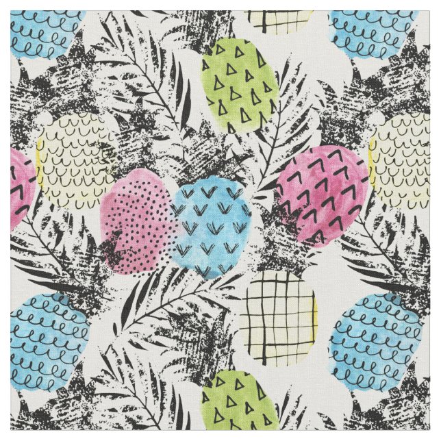Tissu Paumes de grunge d'ananas (Fermer)