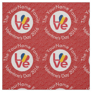 Tissu Pavillon Chad Red LOVE Personnalisé
