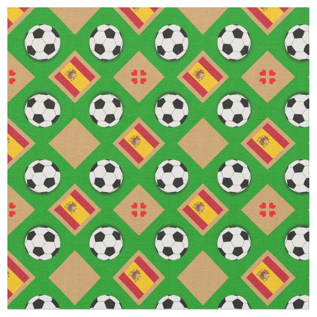 Tissu Pavillon espagnol & Soccer Ball / Espagne Mode foo (Fermer)