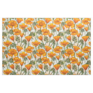 Tissu Pavot de Californie