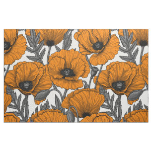 Tissu Pavot orange