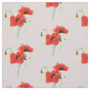 Tissu Pavot rouge
