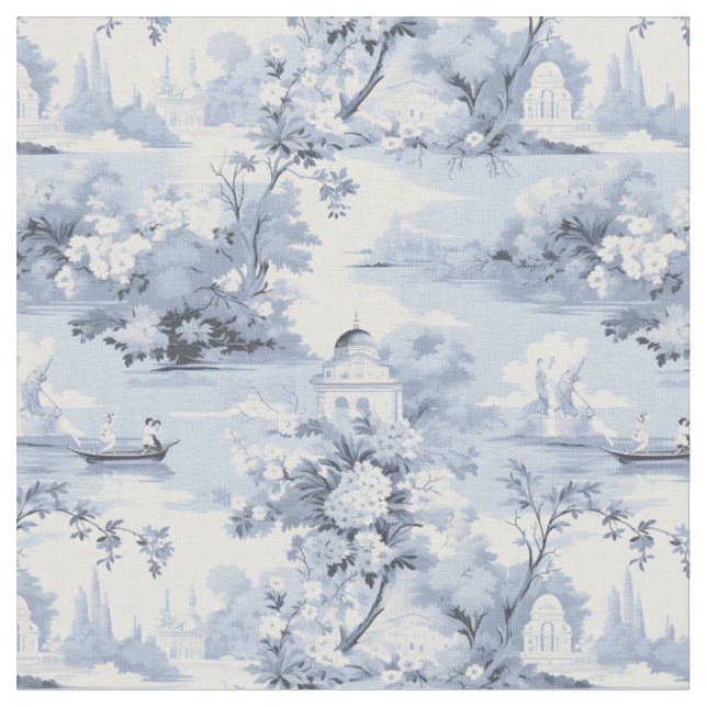 Tissu Paysage Bleu & Ivoire (Fermer)
