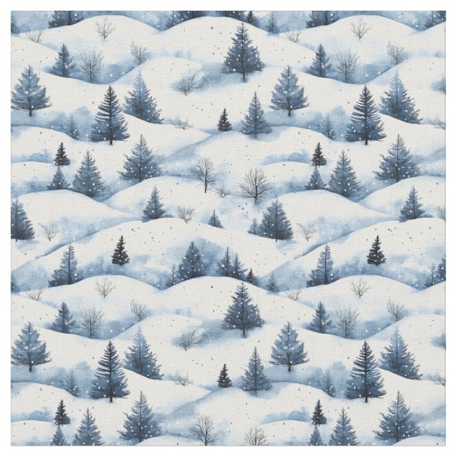 Tissu Paysage hivernal couvert de neige (Fermer)