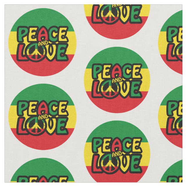 Tissu PEACE and LOVE, reggae (Fermer)