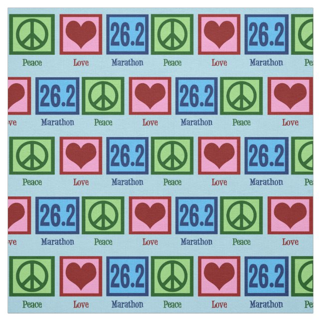 Tissu Peace Love 26.2 Marathon Runner (Échantillon)