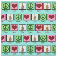 Peace Love Cello Cute Turquoise