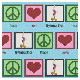 Tissu Peace Love Gymnastique mignonne Gymnaste