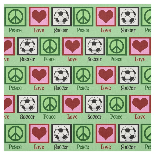 Tissu Peace Love Soccer (Échantillon)