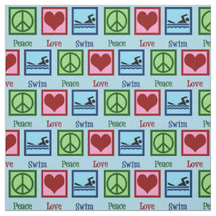 Tissu Peace Love Swimming
