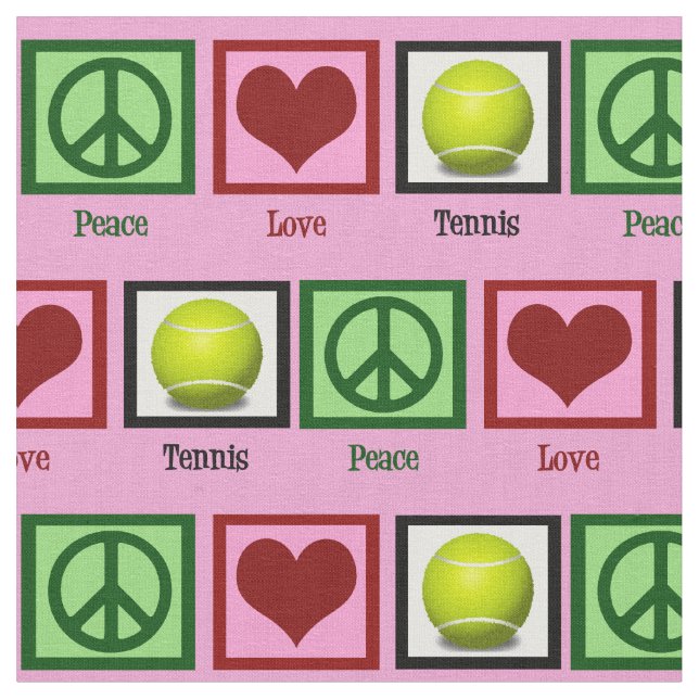 Tissu Peace Love Tennis Pretty Pink (Fermer)