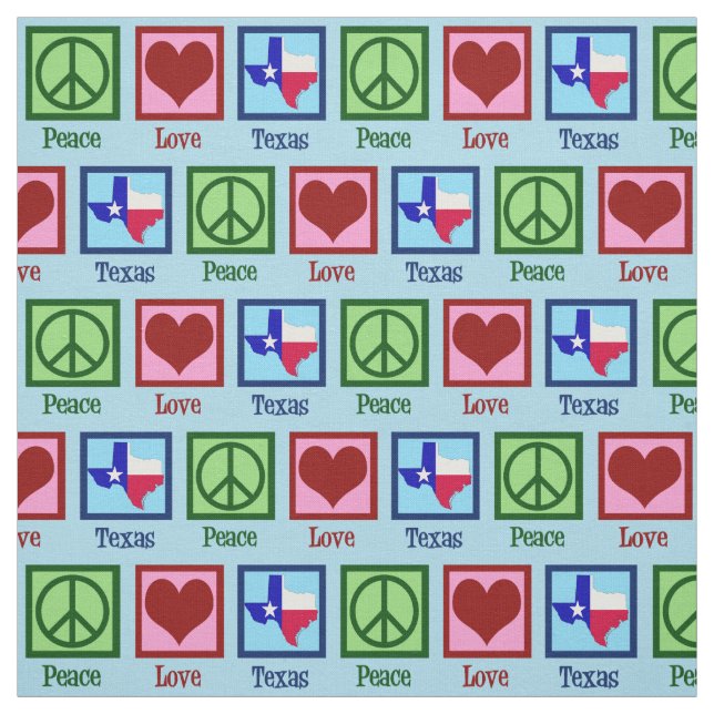 Tissu Peace Love Texas Fier Texan (Échantillon)