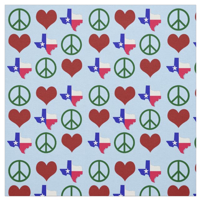 Tissu Peace Love Texas Motif (Échantillon)