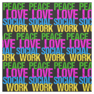 Tissu Peace Love Travail social