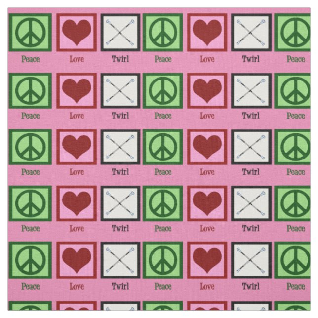 Tissu Peace Love Twirl (Échantillon)