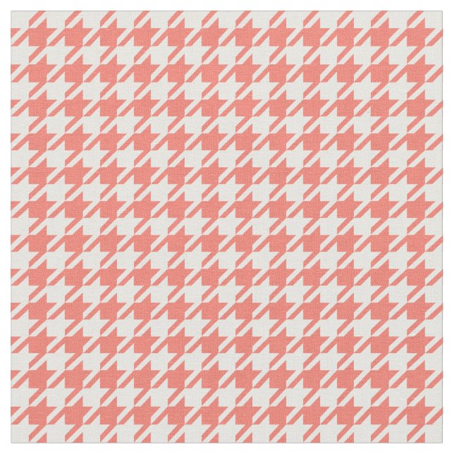 Tissu Peach Echo & White Houndstooth (Fermer)