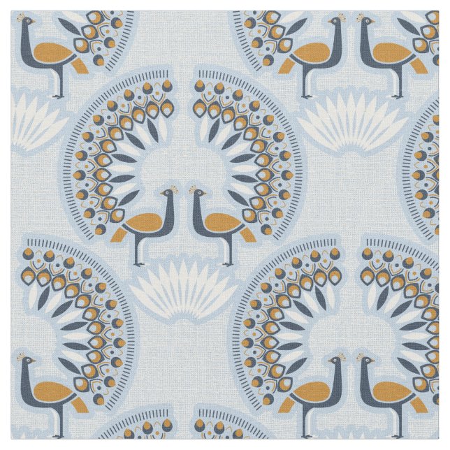 Tissu Peacock Art déco rétro (Fermer)